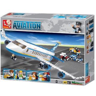Sluban M38-B0366 Aviation Air Bus Oversized Airplane Building Block Set, Multi Colour