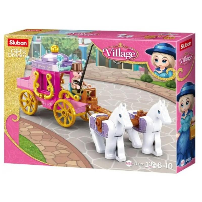 M38-B0872 Sluban Carriage with 2 Horses