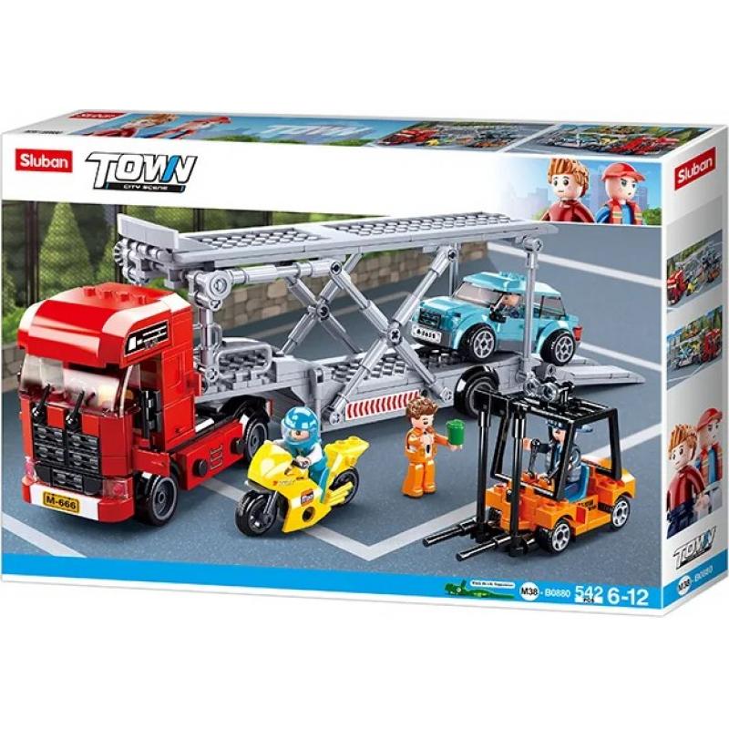 M38-B0880 Sluban Car Transporter - City Scene serie