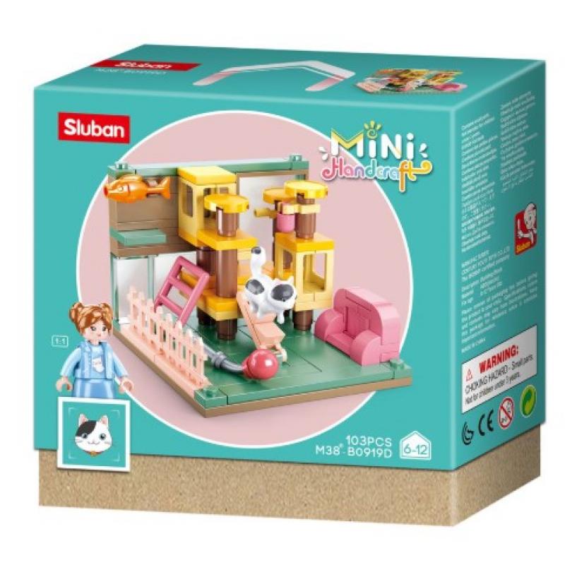 M38-B0919D Sluban Room of the White Spotted Cat - Mini Handcraft serie