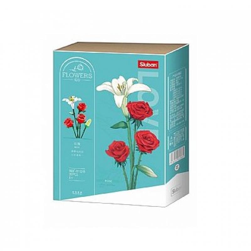 Sluban Flowers - M38-B1121B Rose with Lily - Τριαντάφυλλα