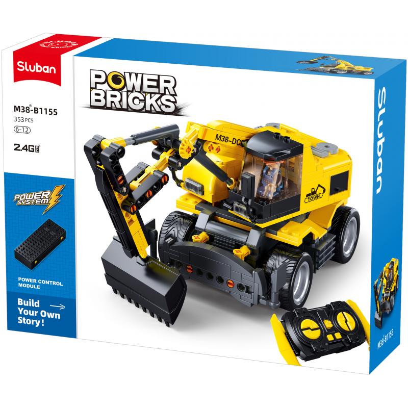 Sluban - M38-B1155 E7 Wheeled Excavator Remote Control 4WD