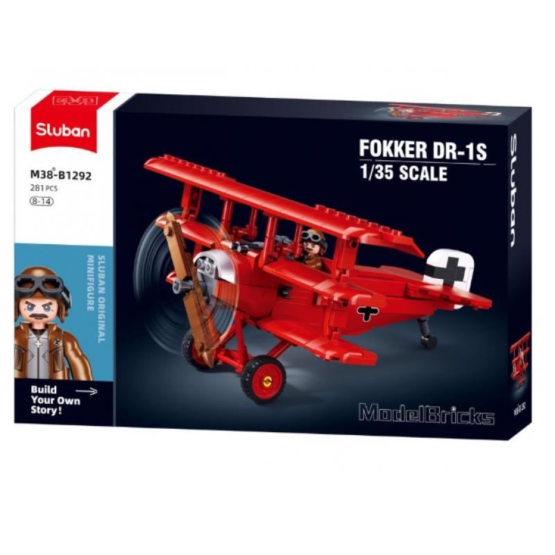 Sluban - M38-B1292 1/35 Red Baron Fokker Triplane, 281pc