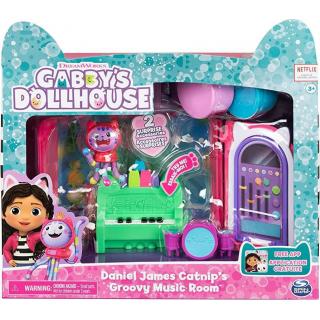 Spin Master Gabby's Dollhouse: 'Daniel James Catnip' Groovy Music Room Deluxe Room Set (20133094)