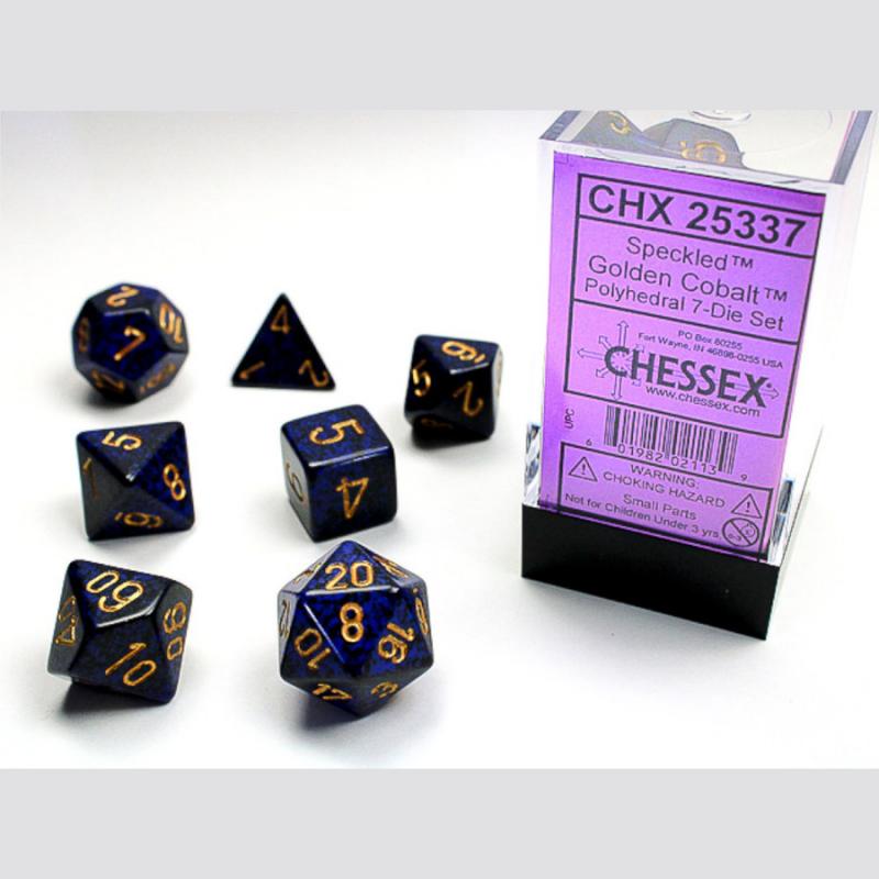Chessex Speckled Polyhedral 7-Die Set - Cobalt