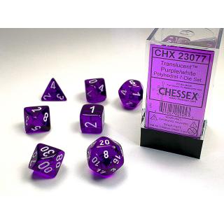 Chessex Translucent Mini Polyhedral Purple/white 7-Die Set