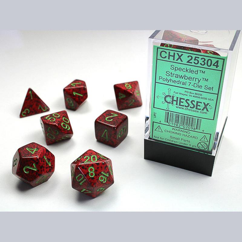 Chessex Speckled Polyhedral 7-Die Set - Strawberry