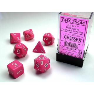 Chessex Translucent Mini Polyhedral Pink/white 7-Die Set