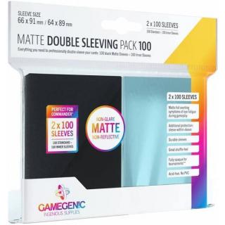 Gamegenic - Prime Double Sleeving Pack Clear/Black (2x100 Sleeves)