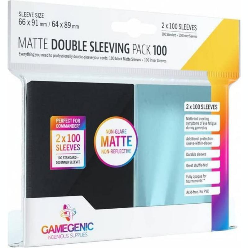Gamegenic - Prime Double Sleeving Pack Clear/Black (2x100 Sleeves)