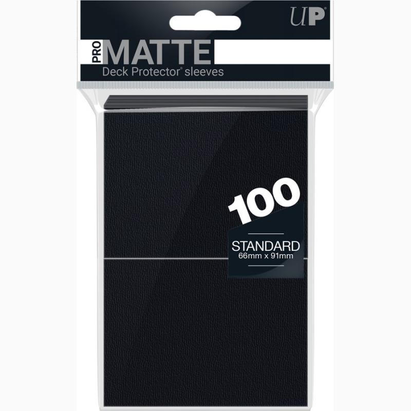 UP - Standard Deck Protector - PRO-Matte Black (100 Sleeves)
