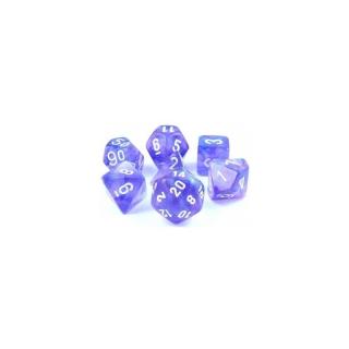 Chessex Borealis Polyhedral Purple/white Luminary 7-Die Set