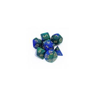 Chessex Gemini Polyhedral 7-Die Set - Blue-Green w/gold