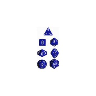 Chessex Opaque Polyhedral 7-Die Sets - Blue w/white