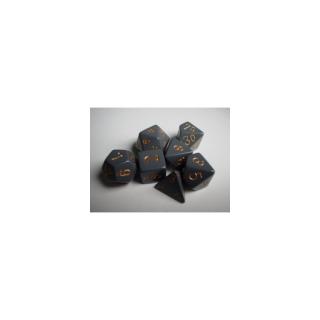 Chessex Opaque Polyhedral 7-Die Sets - Dark Grey w/copper