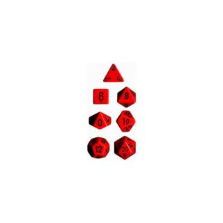 Chessex Opaque Polyhedral 7-Die Sets - Black w/red