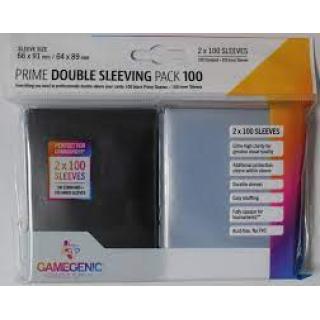 Gamegenic - Matte Double Sleeving Pack Clear/Black (2x100 Sleeves)