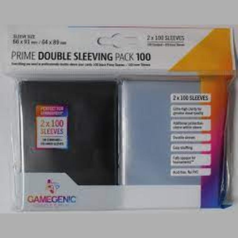 Gamegenic - Matte Double Sleeving Pack Clear/Black (2x100 Sleeves)