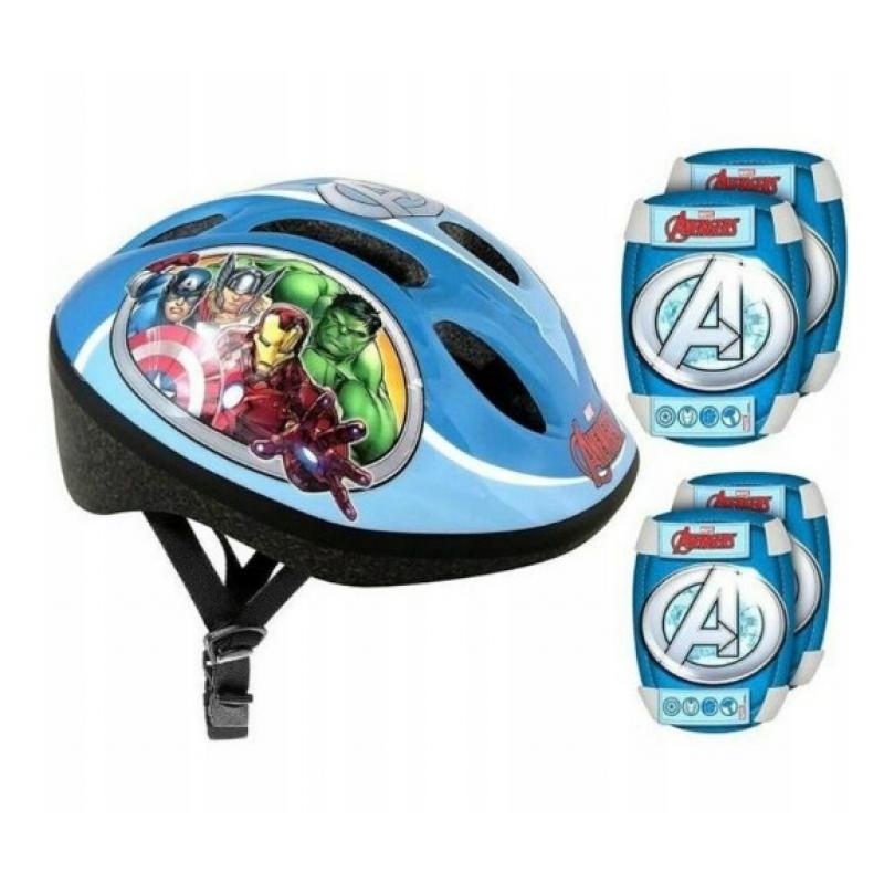 Σετ Κράνος και Προστατευτικά Αγκώνων και Γονάτων Avengers - Stamp