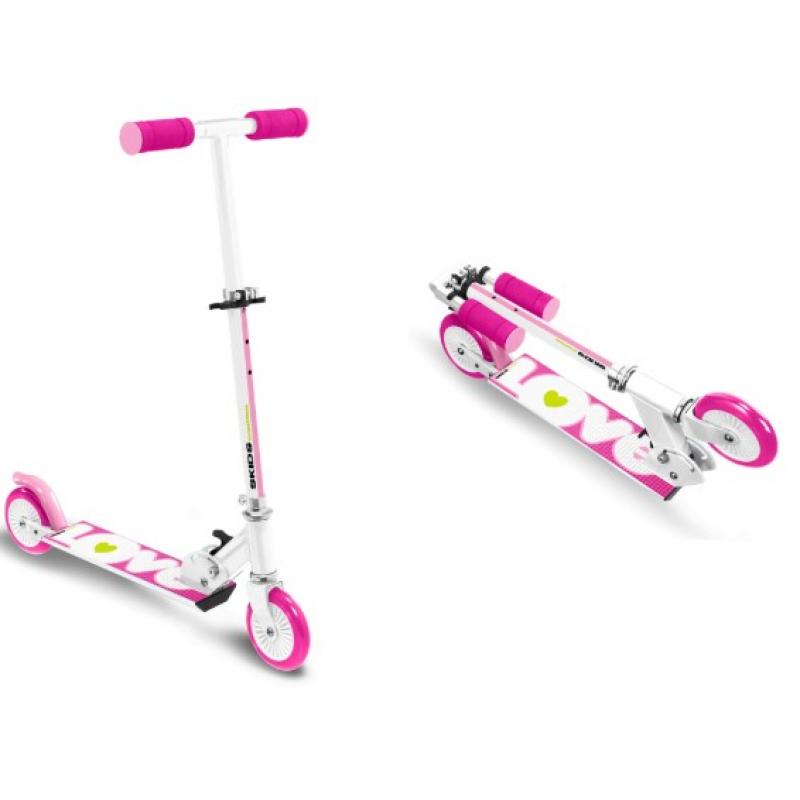 Stamp:Scooter Foldable Pink White Love Skids Control