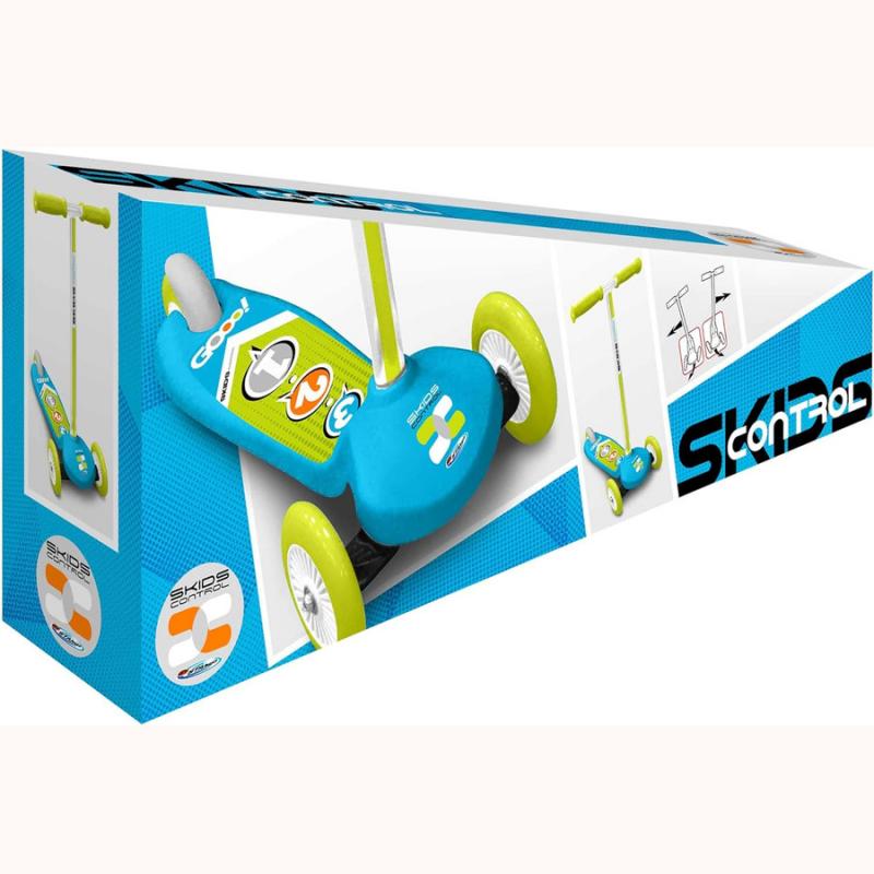 Stamp: Steering Scooter Blue Skids Control 3 Wheels