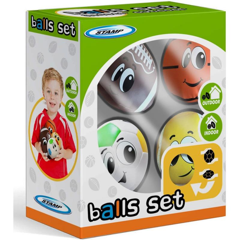 Stamp: Sport Foam Balls 4 pcs Set