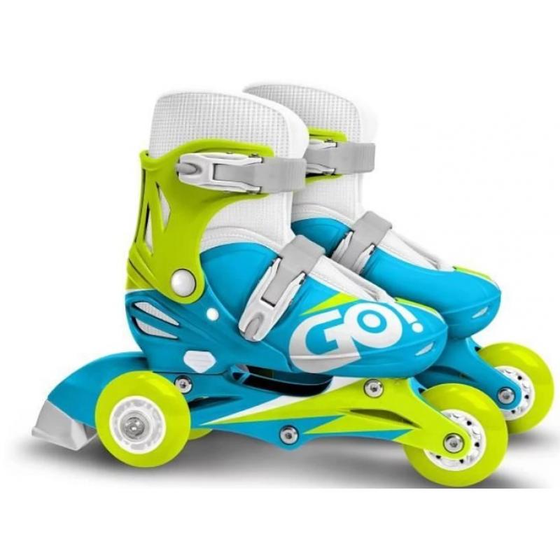 Stamp: Adjustable two in one 3 Wheels Skate Skids Control Blue #27-30