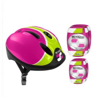 Stamp: Helmet + Elbow & Knee Pads Pink, Skids Control