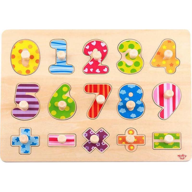 Tooky Toy - Ξύλινα Σφηνώματα Αριθμοί & Σύμβολα