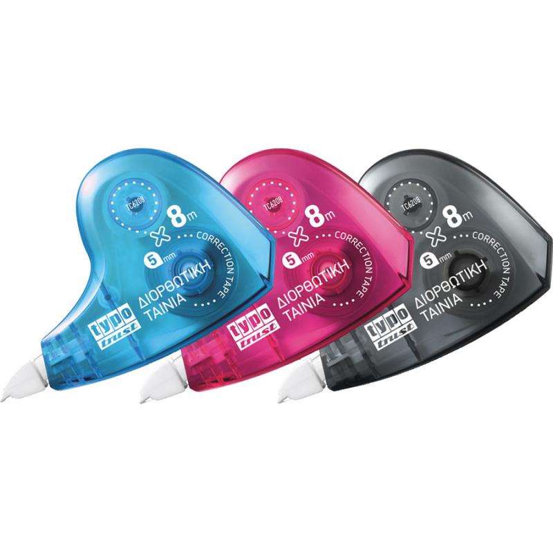 Typotrust Διορθωτική Ταινία 8m x 5mm (Διάφορα Χρώματα)
