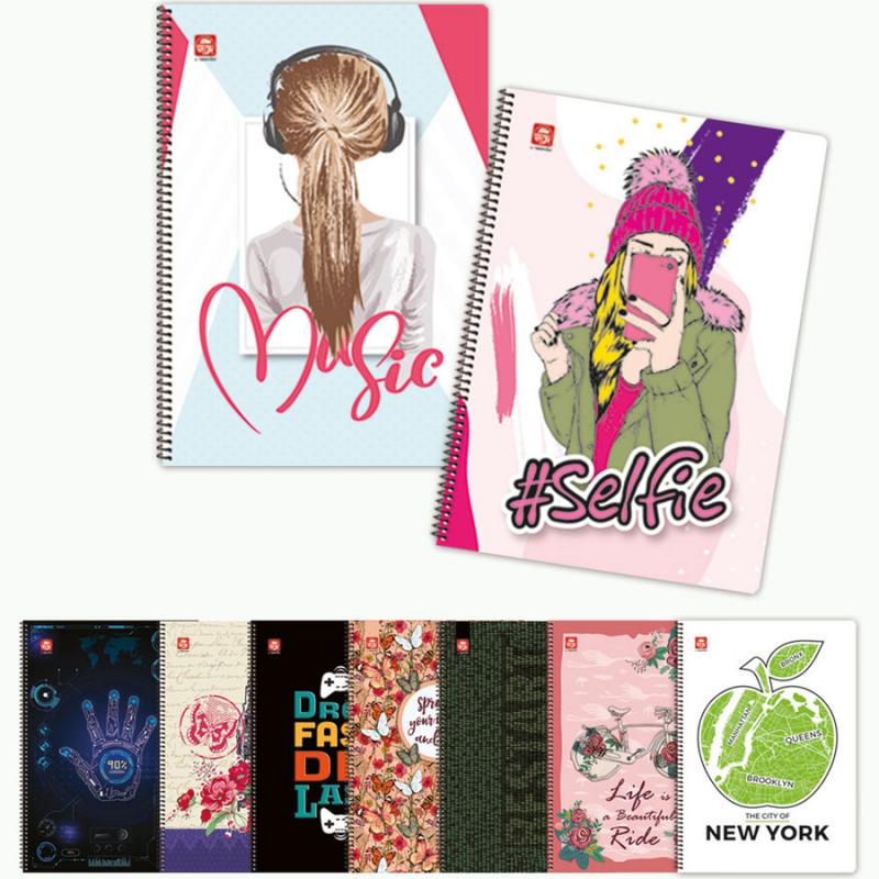 Τετράδιο Σπιράλ Trendy Β5 2 Θεμάτων (Διάφορα Σχέδια) - Typotrust