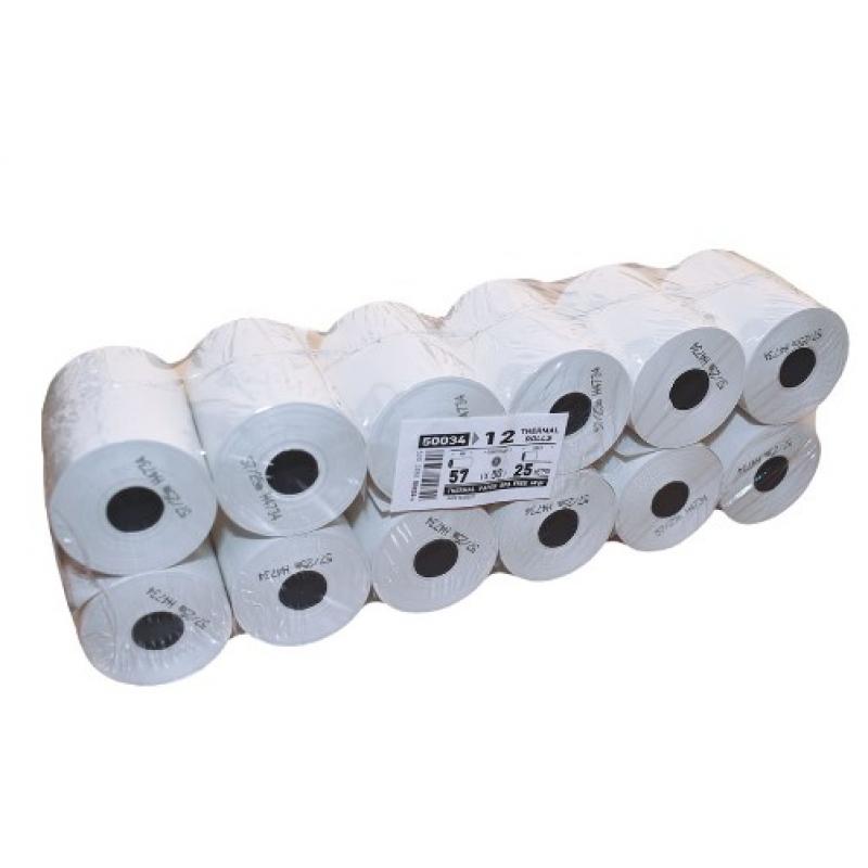 Χαρτοταινία Θερμική 57 χ 50 25 μέτρα (BPA Free) 12άδα