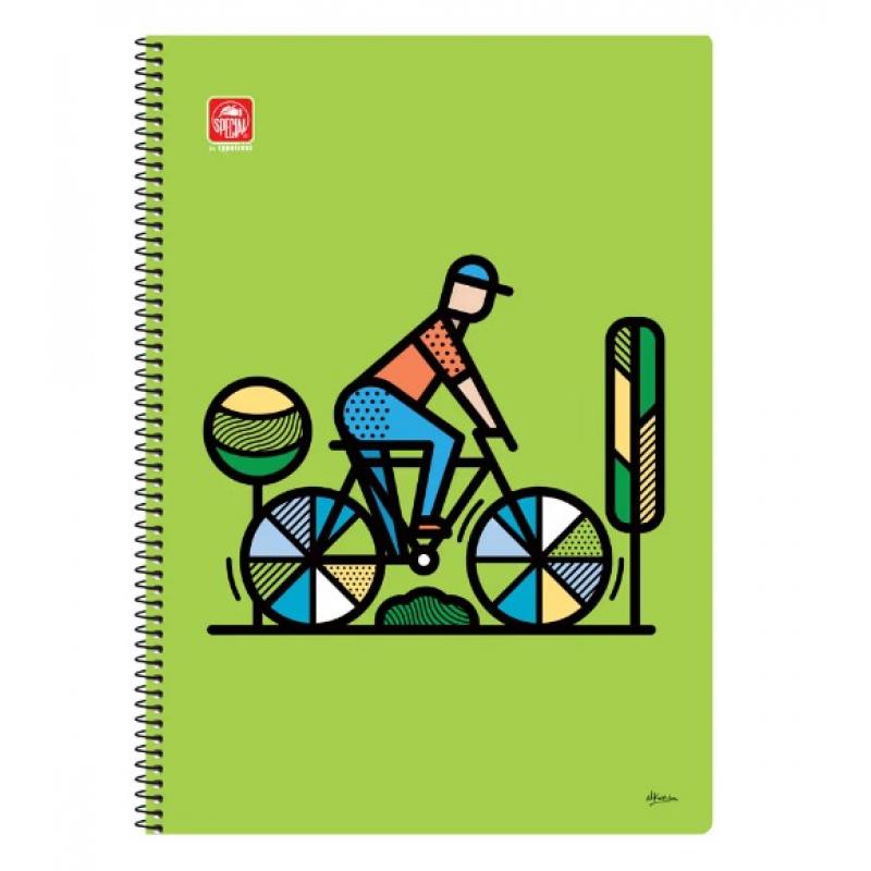 Typotrust Τετράδιο Σπιράλ Human A4 2 Θεμάτων - Ποδηλάτης