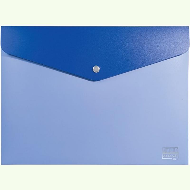 Typotrust Φάκελος Κουμπί PP A4 Double - Εξωτερικά Γαλάζιο, Εσωτερικά Μπλε