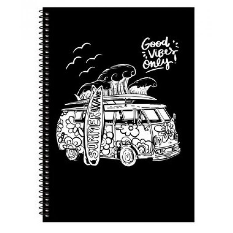 Typotrust Τετράδιο Σπιράλ Velvet A4 2 Θεμάτων - Αυτοκίνητο Good Vibes Only!