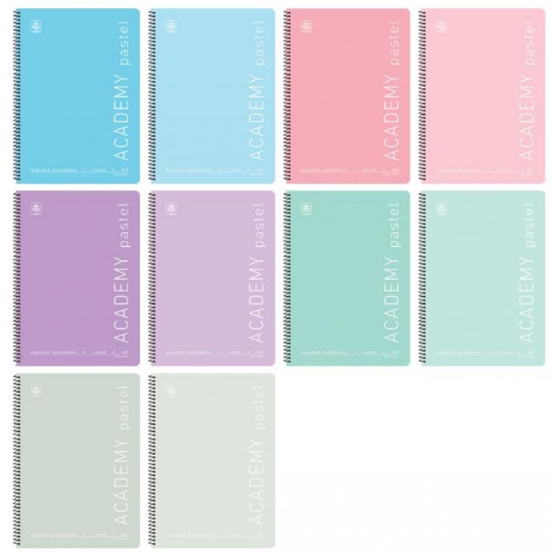 Typotrust Τετράδιο Σπιράλ Academy Pastel Β5 2 Θεμάτων x 120 σελ. (Διάφορα Χρώματα)