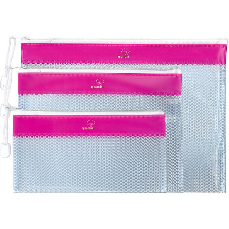 Τσαντάκι Φερμουάρ 24 χ 17 Ροζ - Typotrust