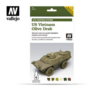 AFV Painting System - Vallejo 6x8ml Air Colour Set - US Vietnam Olive Drab 78412