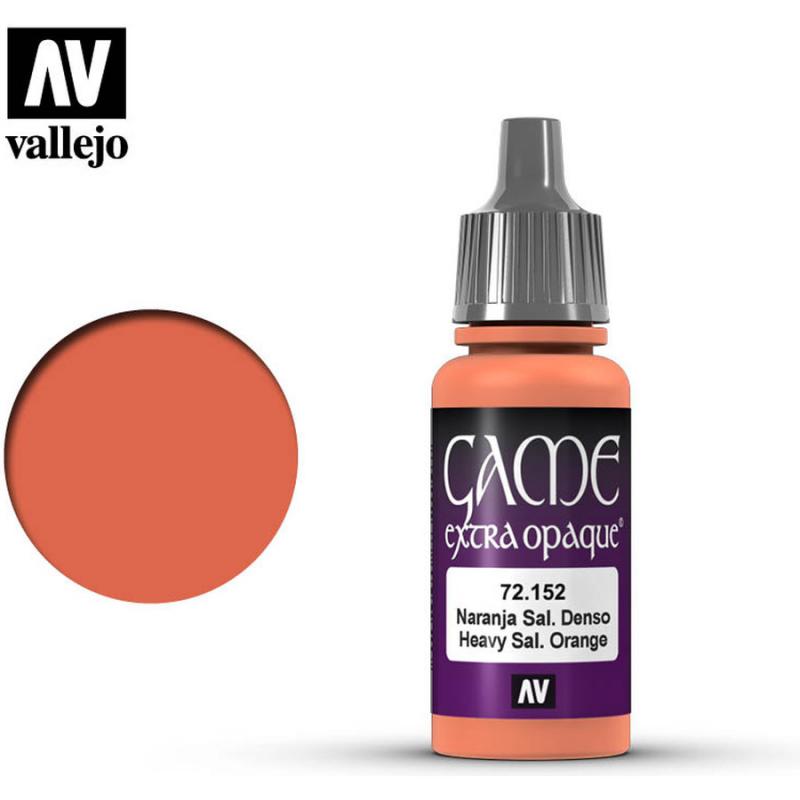 Game Color Acrylic Paint - Vallejo 17ml - Extra Opaque Heavy Orange 72152
