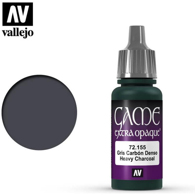 Game Color Acrylic Paint - Vallejo 17ml - Εxtra Opaque Heavy Charcoal 72155