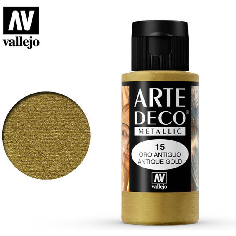 Art Deco Acrylic Paint - Vallejo 60ml - Antique Gold 85015