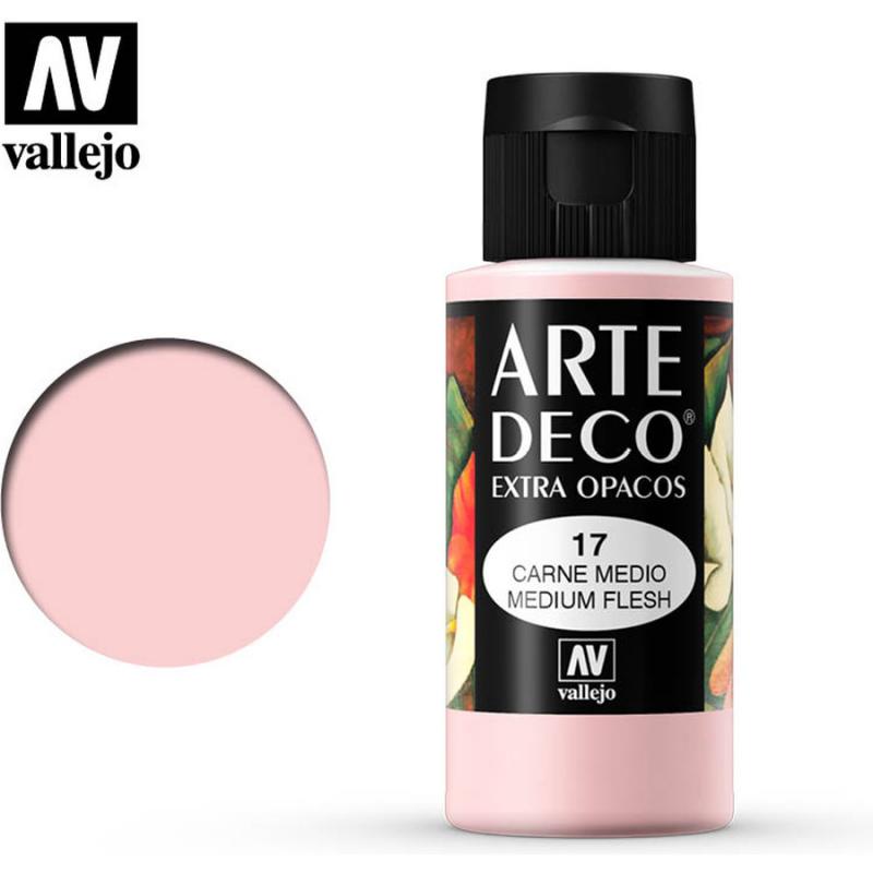 Art Deco Acrylic Paint - Vallejo 60ml - Medium Flesh 85017