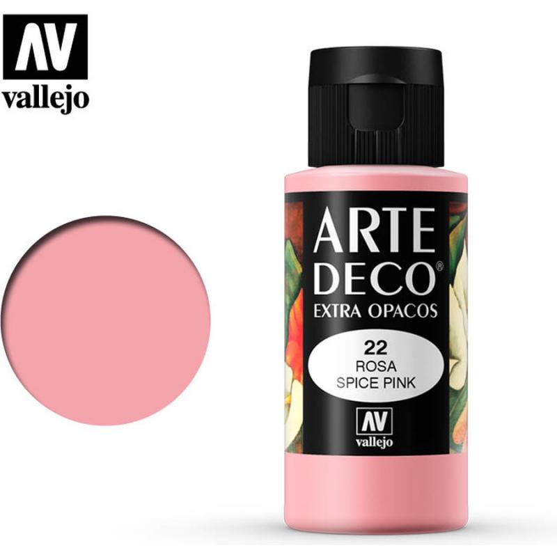 Art Deco Acrylic Paint - Vallejo 60ml - Spice Pink 85022