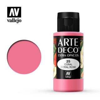 Art Deco Acrylic Paint - Vallejo 60ml - Coral Rose 85025