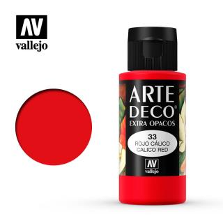 Art Deco Acrylic Paint - Vallejo 60ml - Calico Red 85033