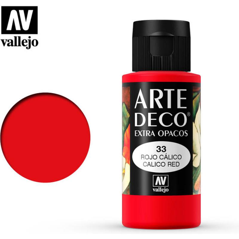 Art Deco Acrylic Paint - Vallejo 60ml - Calico Red 85033
