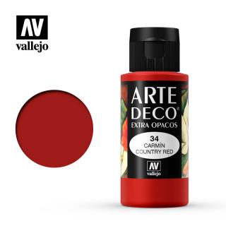 Art Deco Acrylic Paint - Vallejo 60ml - Country Red 85034