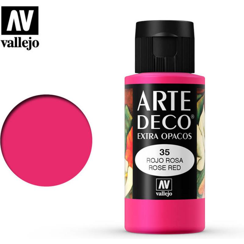 Art Deco Acrylic Paint - Vallejo 60ml - Rose Red 85035