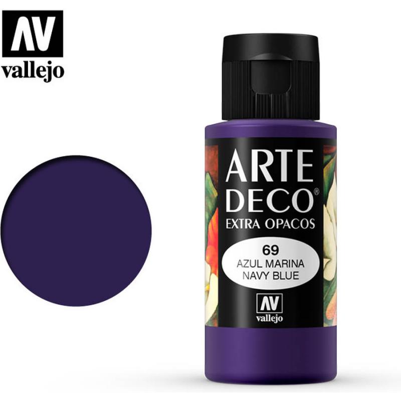 Art Deco Acrylic Paint - Vallejo 60ml - Navy Blue 85069