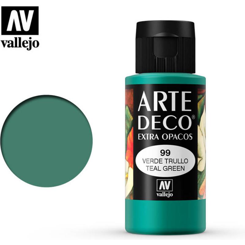 Art Deco Acrylic Paint - Vallejo 60ml - Teal Green 85099